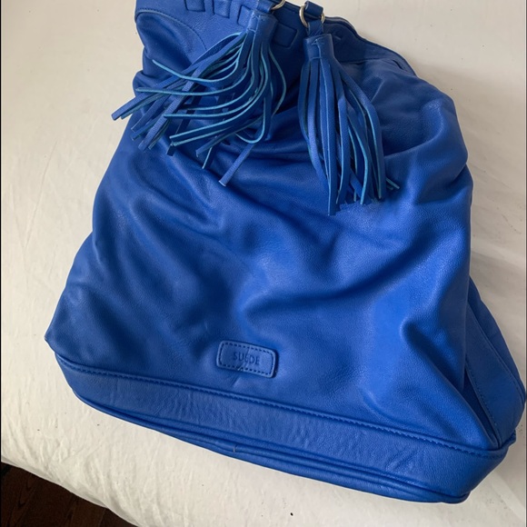 suede blue bag - Picture 1 of 8